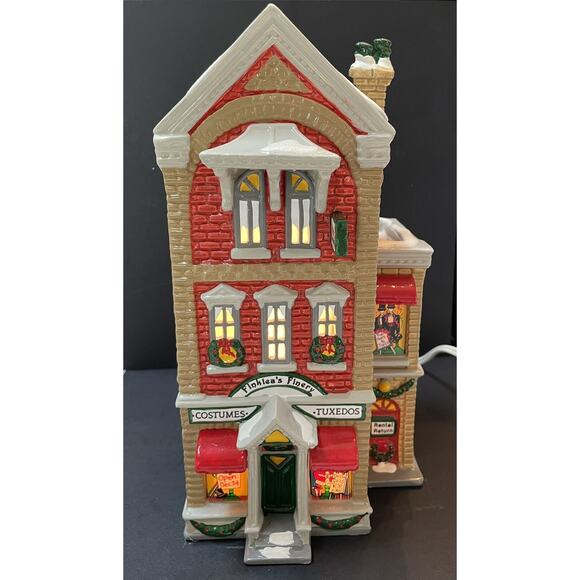 Dept 56 Original Snow Village Finklea's Finery Costume Shop Original Box & Light - Picture 1 of 10